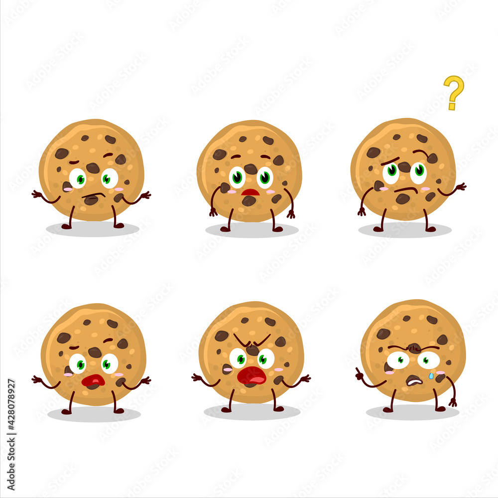 Cartoon character of biscuit with what expression