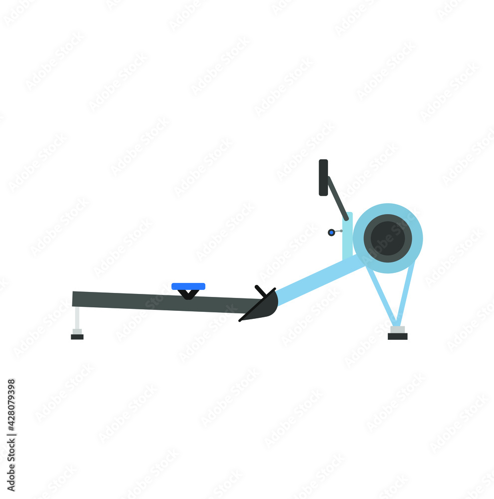 vector gym rowing on white background