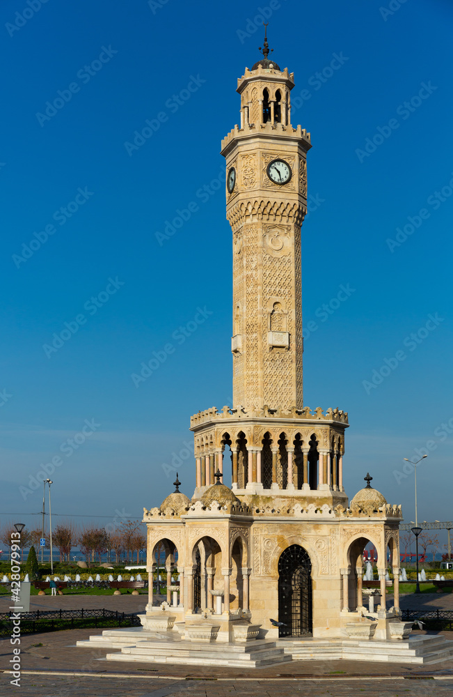 View of the Central square, Konak Meydani in Izmir, Turkey.