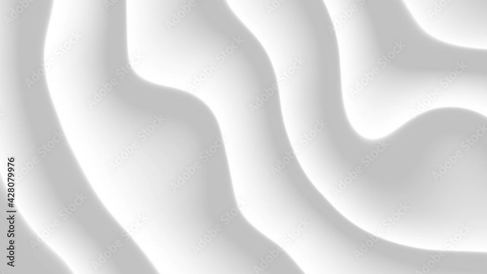 White abstract pattern of liquid ripples. White waves seamless loop animation. Business presentation background