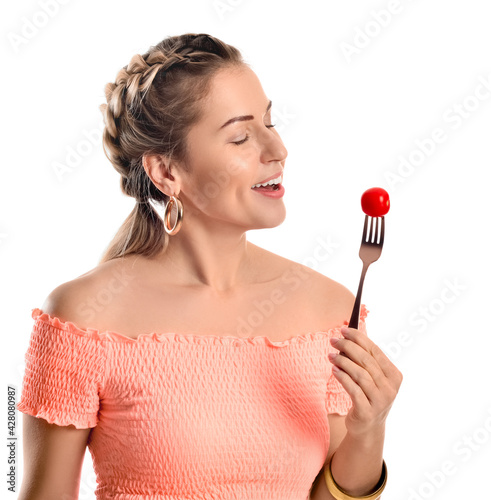 Beautiful young woman with ...