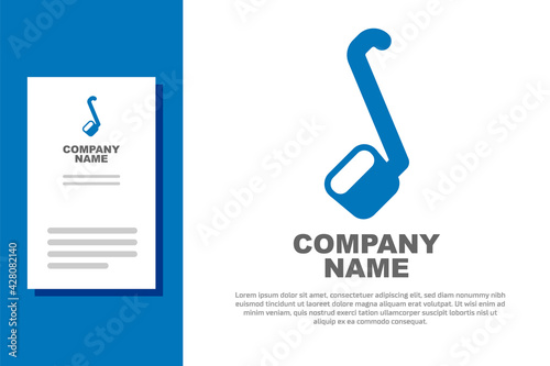 Blue Sauna ladle icon isolated on white background. Logo design template element. Vector