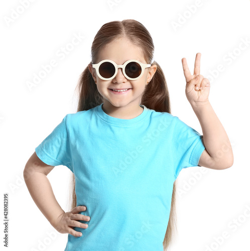 Cute little girl wearing st...
