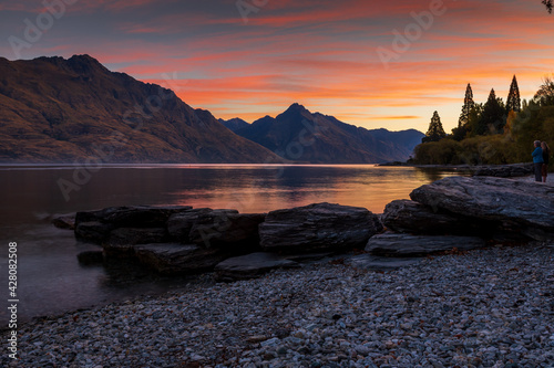 Sunset over Lake Wakatipu, Queenstown