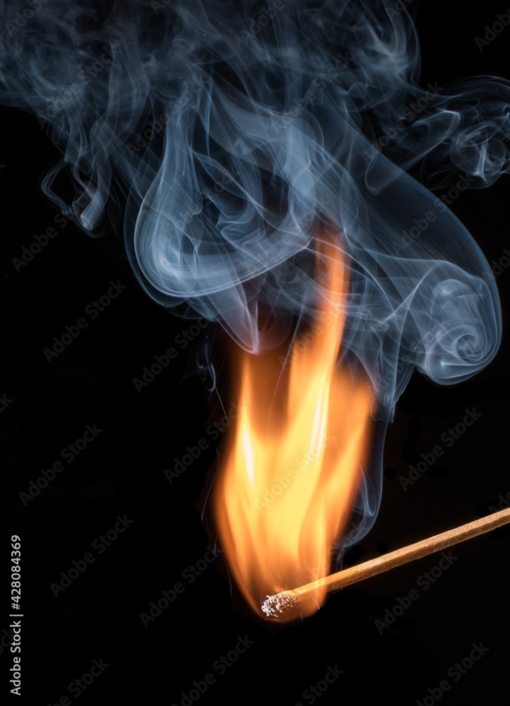 burning match on black burning match on black