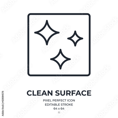Clean surface editable stroke outline icon isolated on white background vector illustration. Pixel perfect. 64 x 64.