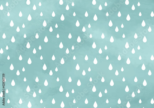 水彩 梅雨 雨 水滴 フレーム バナー 背景 カード パターン