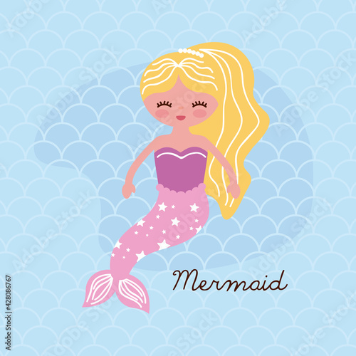 cute blond mermaid