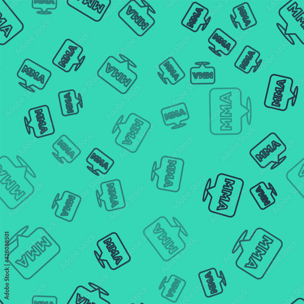 Black line Fight club MMA icon isolated seamless pattern on green background. Mixed martial arts. Vector Black line Fight club MMA icon isolated seamless pattern on green background. Mixed martial arts. Vector