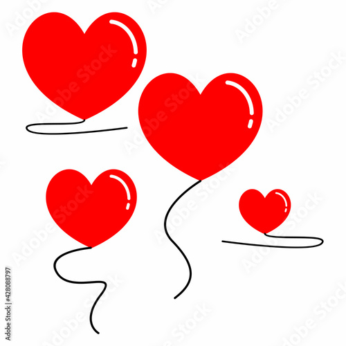 Collection of illustrations of hearts, love symbol icon, love symbols