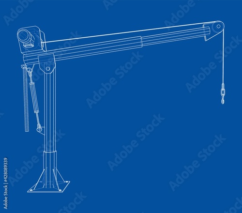 Davit or crane for boat. Vector