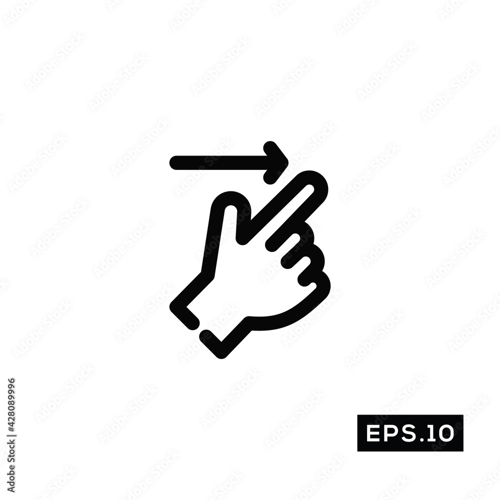 Touch Gestures line Icon. Touch Gestures icon Vector Illustration Template For Web and Mobile