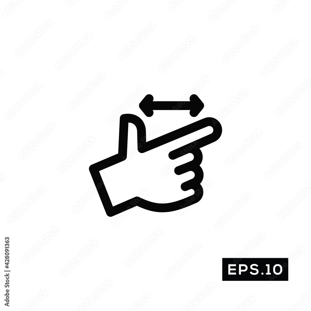 Touch Gestures line Icon. Touch Gestures icon Vector Illustration Template For Web and Mobile Touch Gestures line Icon. Touch Gestures icon Vector Illustration Template For Web and Mobile