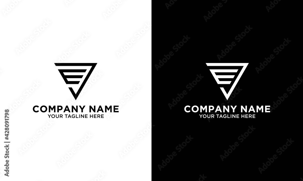 EV  and VE initial logo design vector