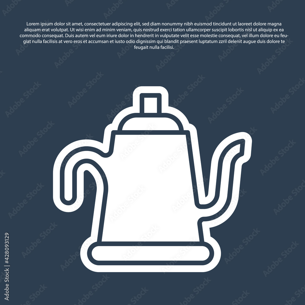 Blue line Watering can icon isolated on blue background. Irrigation symbol. Vector Blue line Watering can icon isolated on blue background. Irrigation symbol. Vector