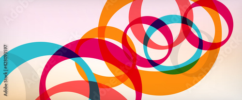 Ring geometric shapes, o letter repetition wallpaper. Abstract background for business or technology presentations, internet posters or web brochure covers