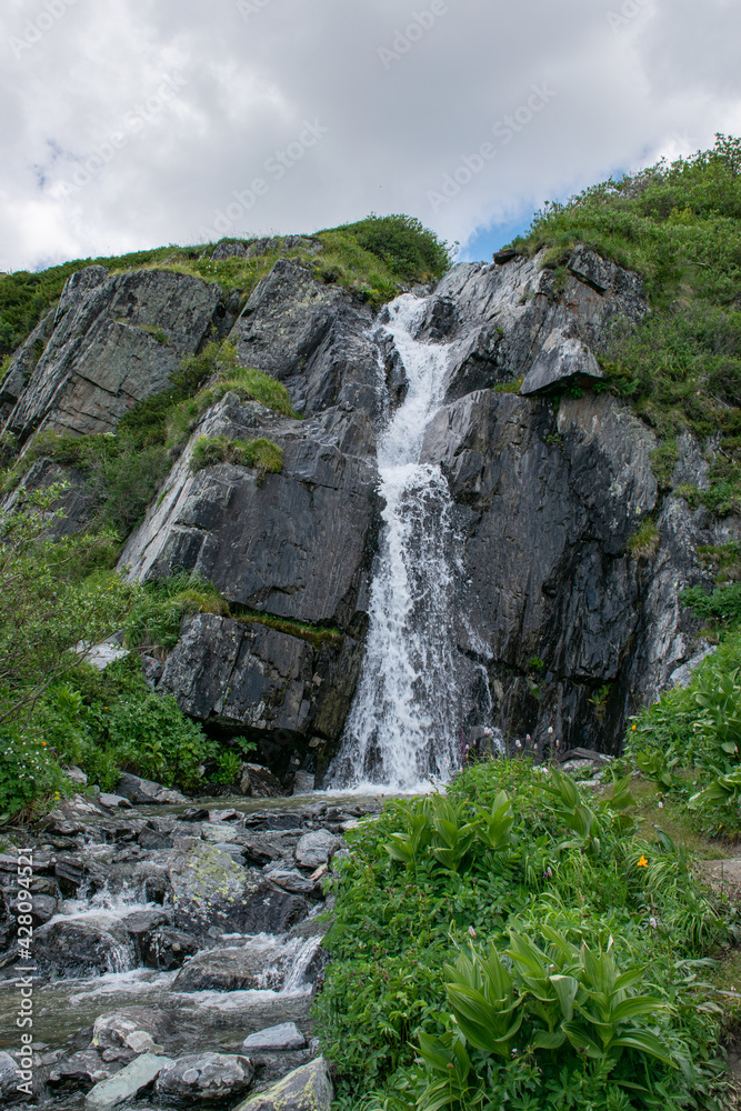 waterfall in the mountains