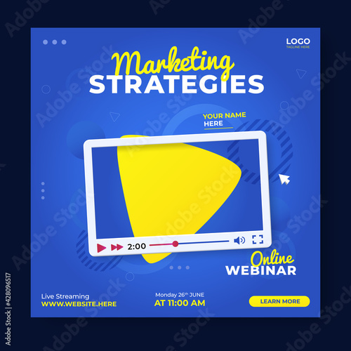 Marketing strategies webinar social media post template