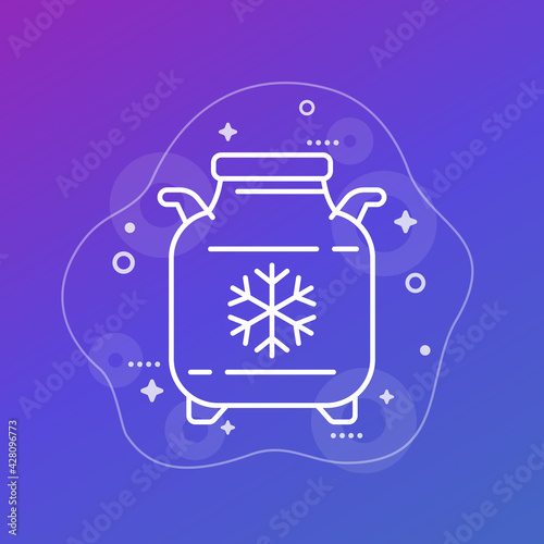 cryobank line icon, storage tank, cryo bank vector art