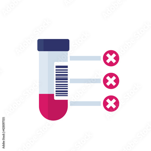 blood test results, blood sample vector icon on white