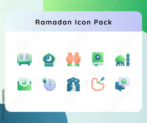 ramadan icon pack set collection with smooth style