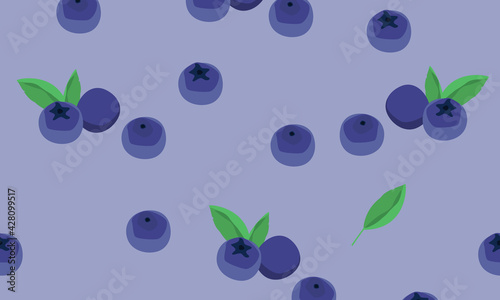 Blueberry vector pattern, backgound