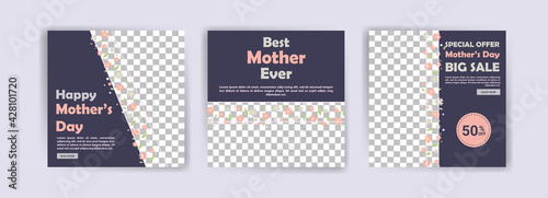 Mother's Day. Best mother ever. Banners vector for social media ads, web ads, business messages, discount flyers and big sale banner.