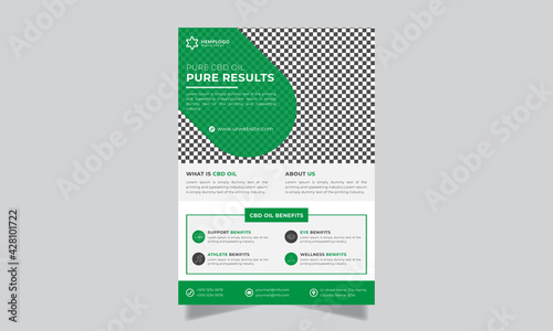 Hemp Cannabis Marijuana oil product Flyer Template