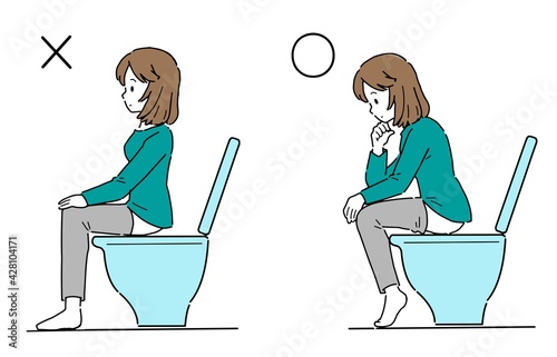 排便に適した姿勢のイラスト