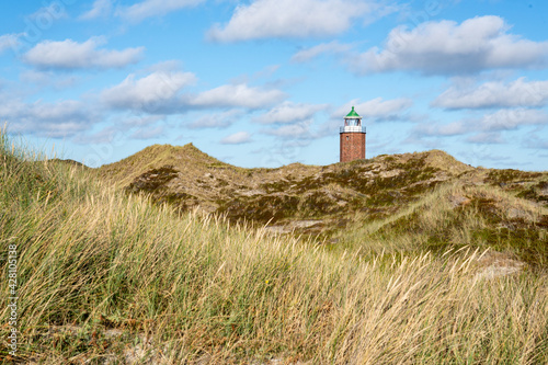 Lighthouse Quermarkenfeuer Rotes Kliff near Kampen  Sylt  Schleswig-Holstein  Germany