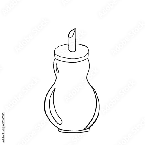 spice jar, cup of tea, sugar storage container, sugar bowl, vinegar container, pepper and salt container, kettle, spice mortar, paper towel stand with paper towels, butter and butter knife, glass sala