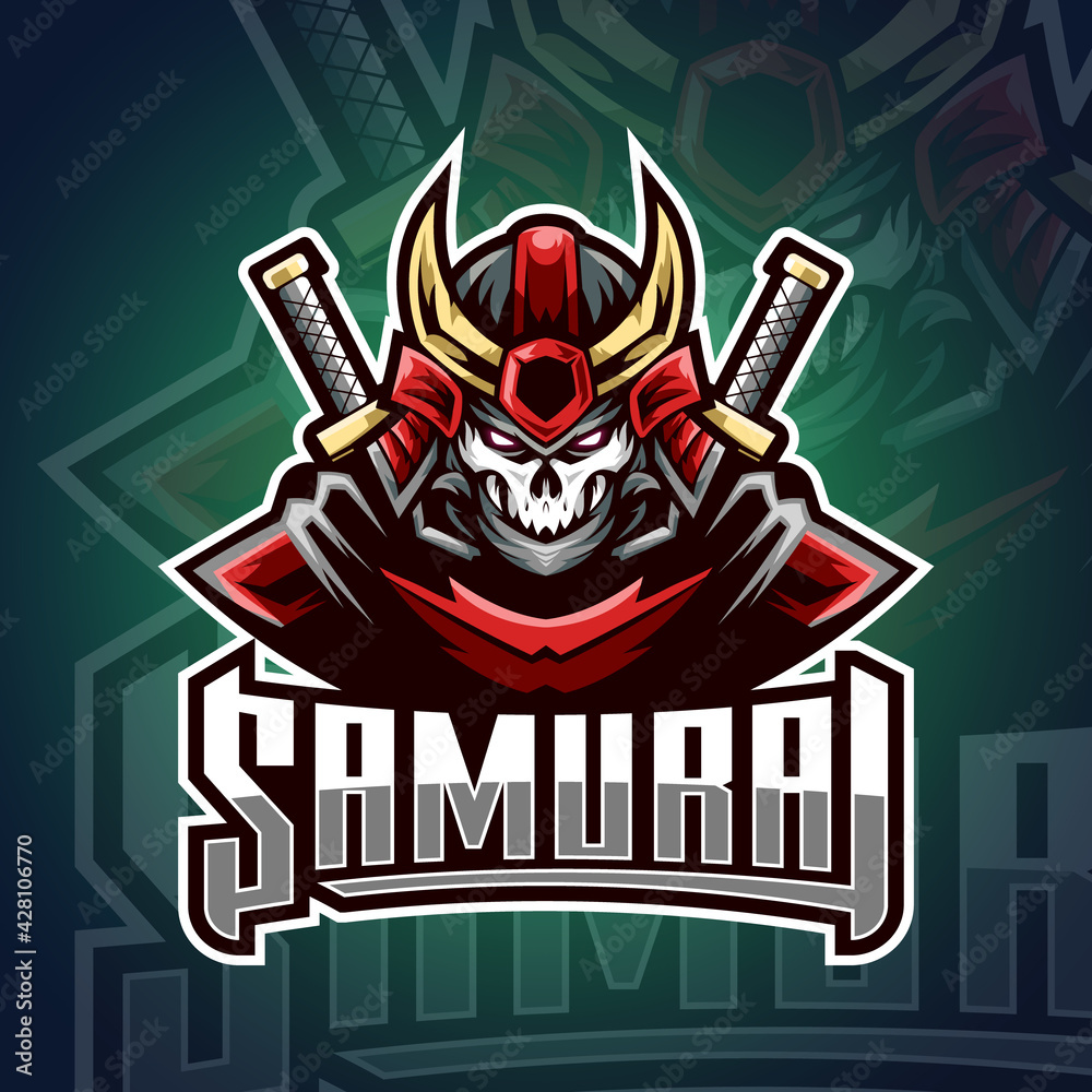 Samurai Warrior Logo Mascot Vector Illustration