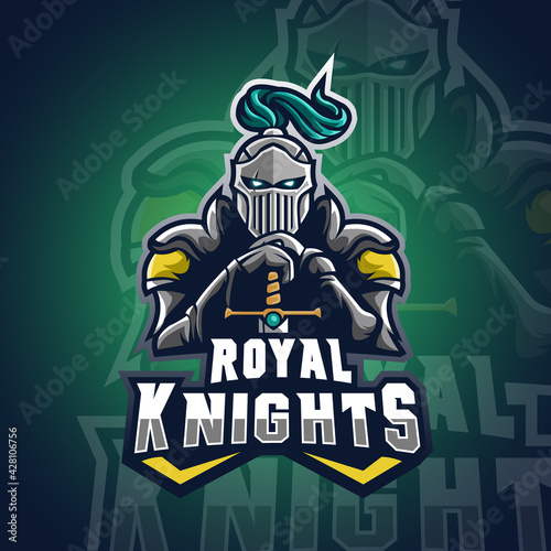Spartan Warrior Knights Logo Mascot Vector Illustration