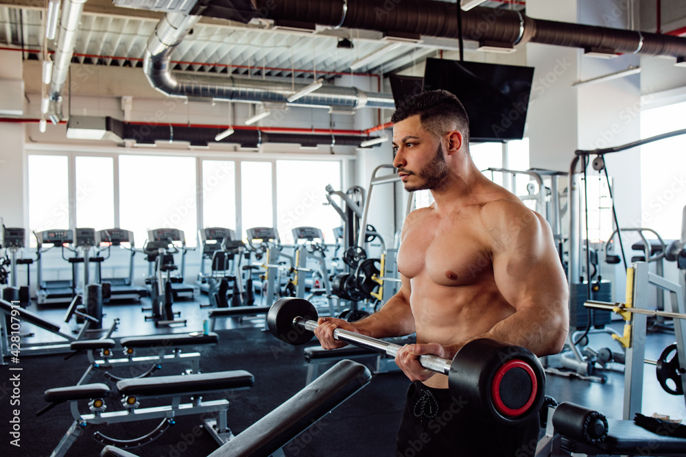 Fitness trainer, having training at gym. Fitness trainer, having training at gym.