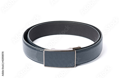 leather belt isolated on white background. close up