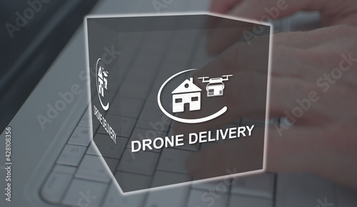 Concept of drone delivery