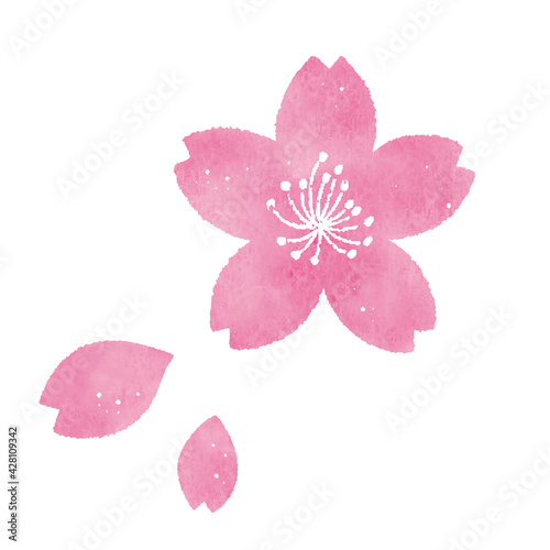 桜と花びら　スタンプ　ハンコ