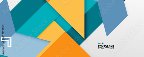 Shiny color triangles and geometric shapes vector abstract background