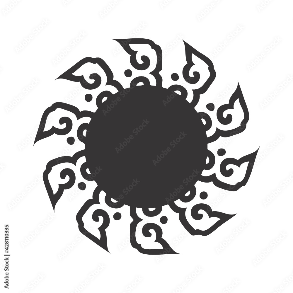 Obraz premium black element for creating a logo pattern, tribal tattoo circle pattern polynesian style, isolated vector frame