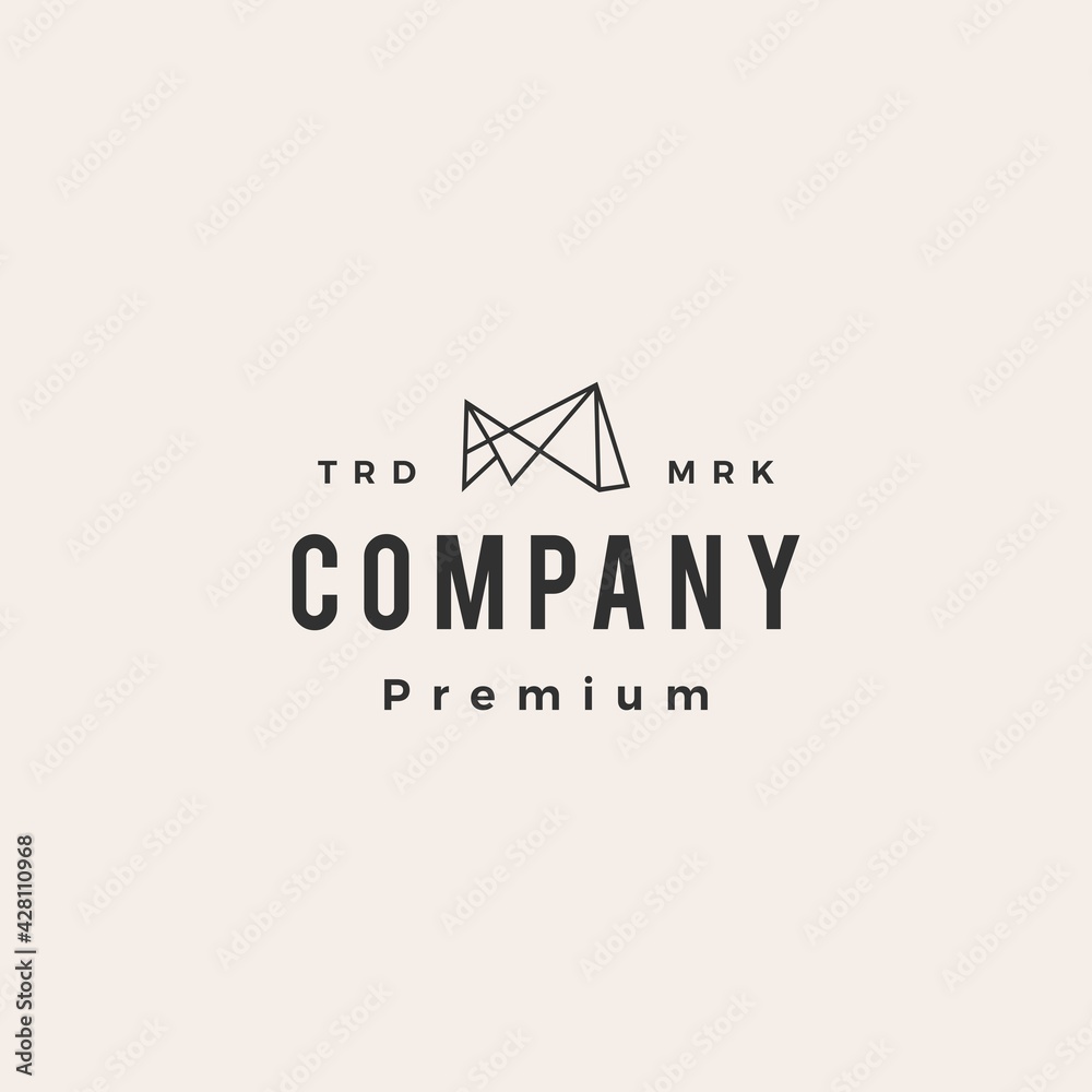 Fototapeta premium M letter mark geometric hipster vintage logo vector icon illustration