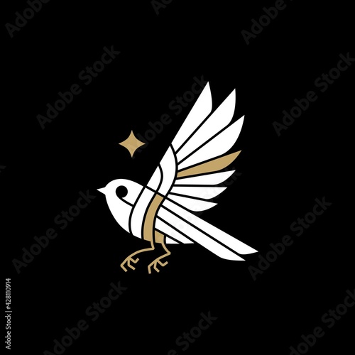 bird star logo vector icon illustration