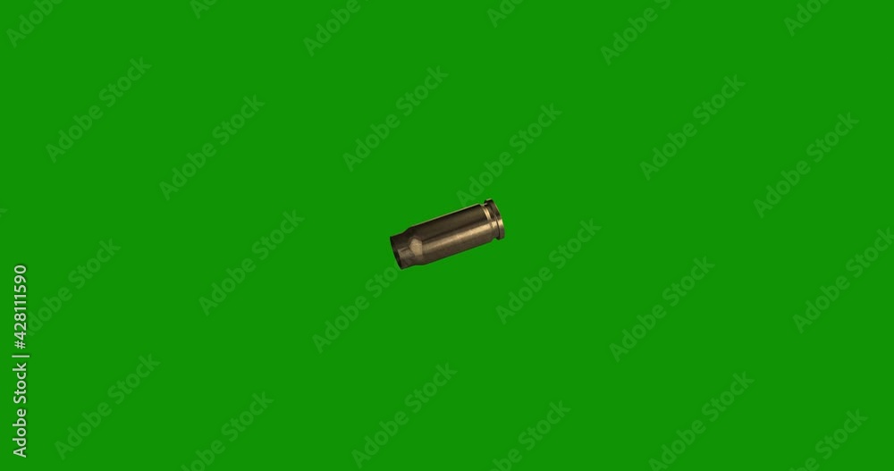 25mm Bullet Shell Spinning In Green Screen 25mm Bullet Shell Spinning In Green Screen