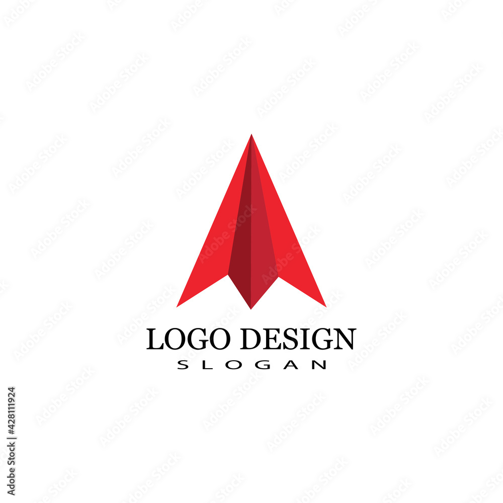 Paper plane logo vector illustration template Paper plane logo vector illustration template
