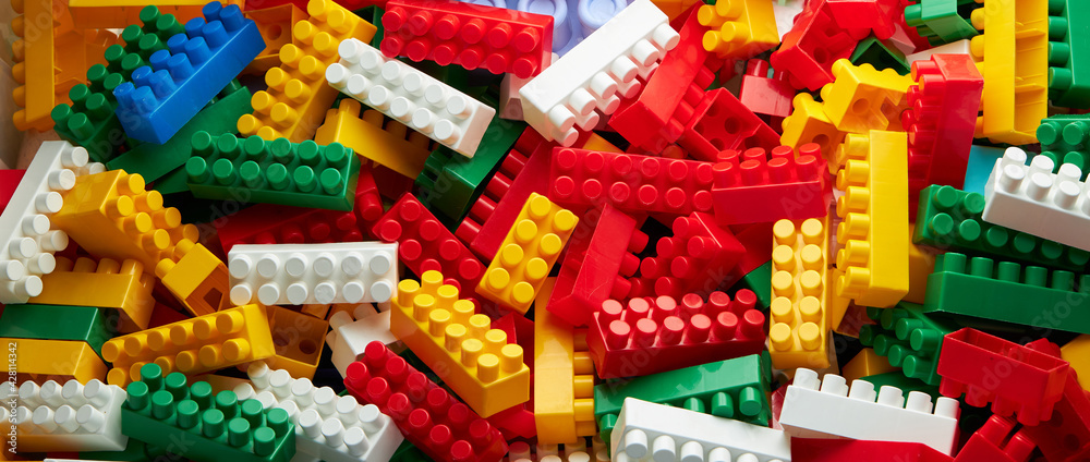 Multicolor toy bricks background abstract texture