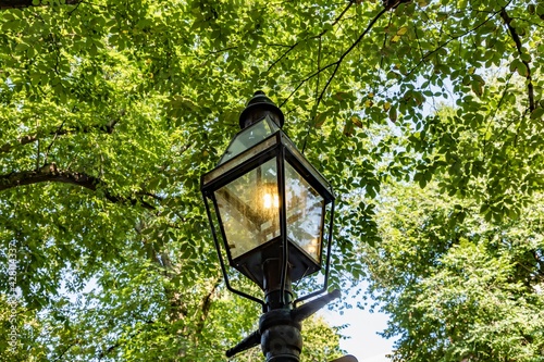 gas lantern in Beacon Hill neighborhood, downtown Boston