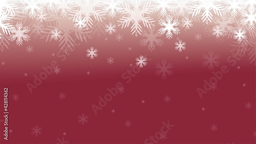 Red snow light bokeh banner background