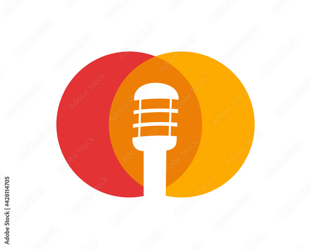 podcast microphone music studio logo icon