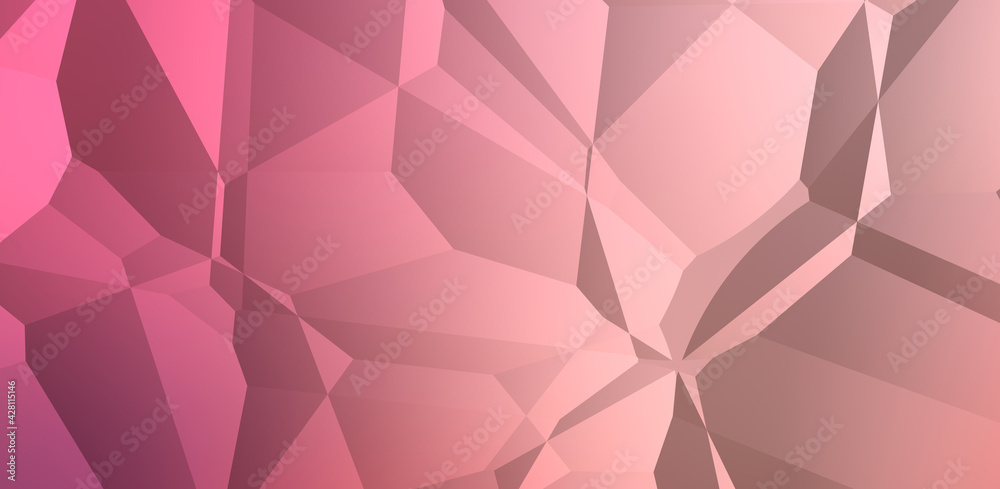 Fototapeta premium Polygonal background. Colorful wallpaper with geometric design. Digital 3d illustration.