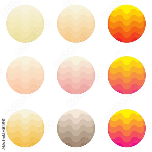 Shape logos set. Isolated abstract colorful round shape logos set on white background vector illustration. Logos background set.