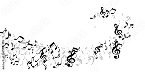 Music notes cartoon vector wallpaper. Melody